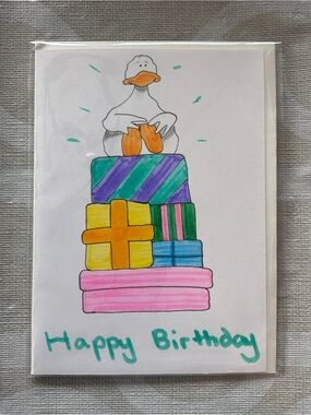 Handmade birthday card with envelope
